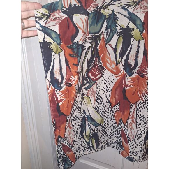 Madison Women's Size XL Tropical Vacation Summer Travel Flowy Tunic Blouse Top - Picture 6 of 6
